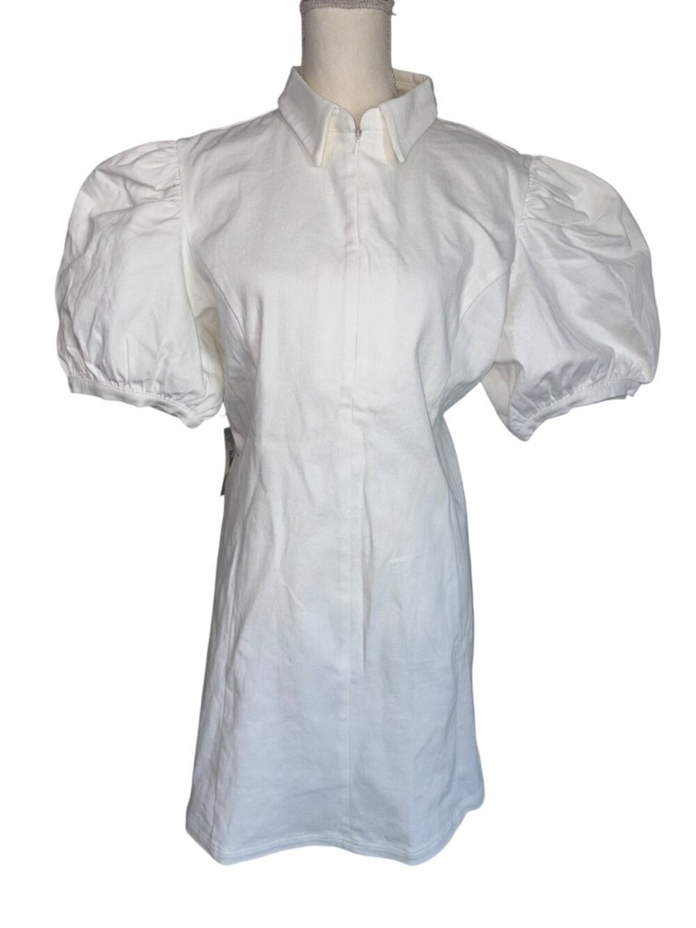 Tuckernuck Hyacinth House Front Zip Denim Mini Dress in White New Womens - Picture 6 of 11